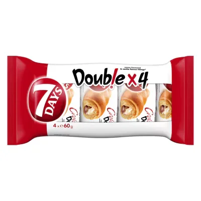 7Days Croissant mit Kakao- und Vanillecremef&uuml;llung (4x60g)