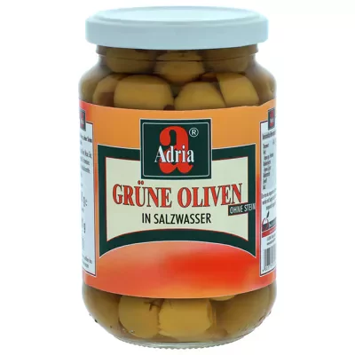 Adria Gr&uuml;ne Oliven ohne Kerne (370ml)
