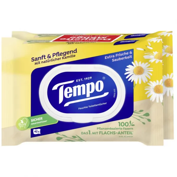 Tempo Feuchtt&uuml;cher Sanft &amp; Pflegend Nachf&uuml;llerpack (2x42Stk.)