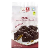 Mini Herzen Sterne Brezeln Lebkuchen - Zartbitter (400g)