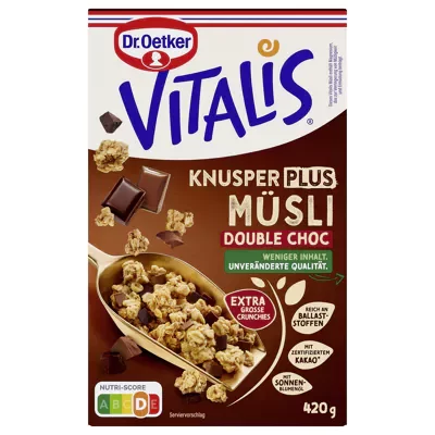 Dr. Oetker Vitalis Knusper Plus M&uuml;sli Double Chocolate (420g)