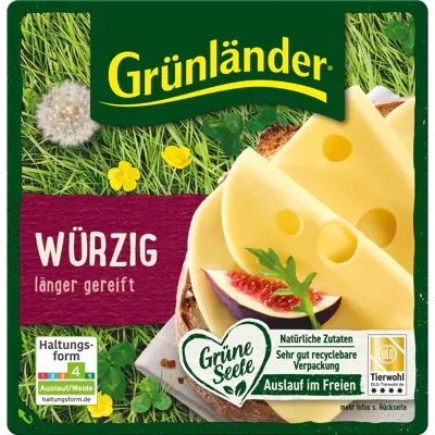 Gr&uuml;nl&auml;nder - w&uuml;rzig in Scheiben (140g)