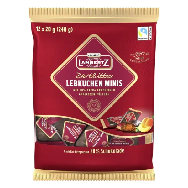 Lambertz Lebkuchen Minis Zartbitter gef&uuml;llt (12x20g)