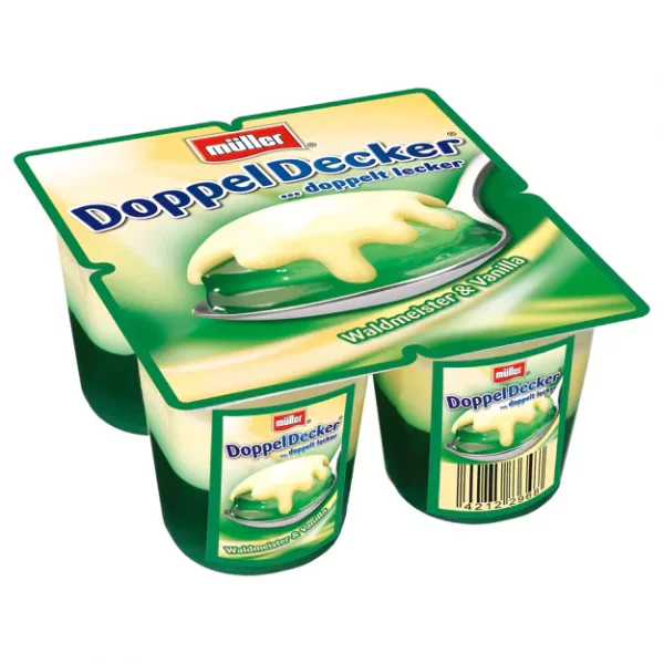 M&uuml;ller Doppeldecker Waldmeister/Vanille (4x125g)