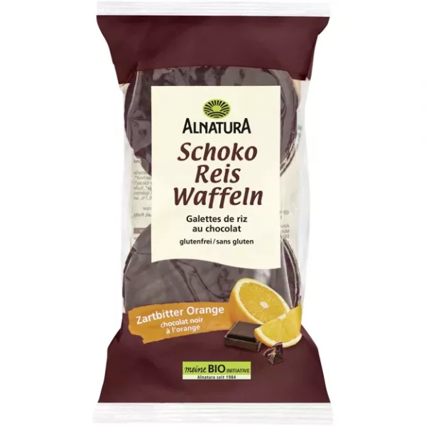 Alnatura Bio Reiswaffeln - Zartbitterschokolade Orange (100g)