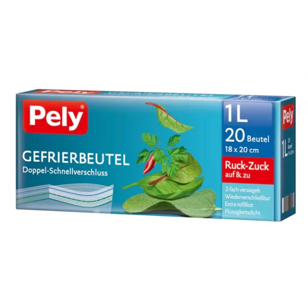 Pely Gefrierbeutel Schnellverschluss - 1 Liter (20Stk.)