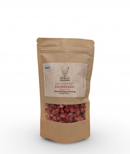 BIO Erdbeeren gefriergetrocknet - Nachf&uuml;llpackung (30g)