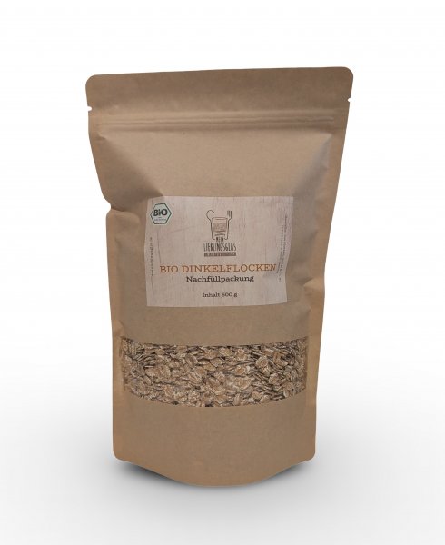 BIO Dinkelflocken - Nachf&uuml;llpackung (600g)