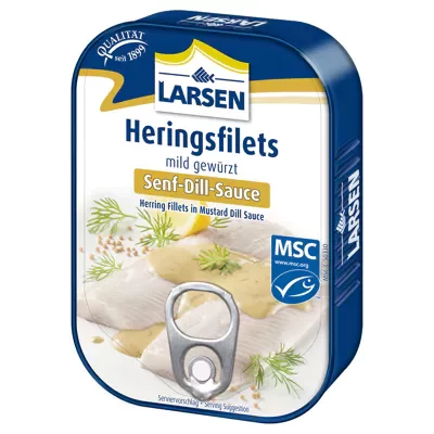 Heringsfilets in Senf-Dill-Sauce (110g)