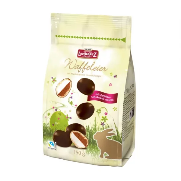 Lambertz Waffeleier mit zwei Cremef&uuml;llungen - Zartbitter  (150g)
