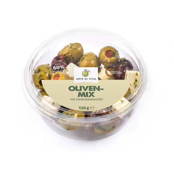 Arte di Viva Olivenmix mit Hirtenk&auml;sew&uuml;rfel (130g)