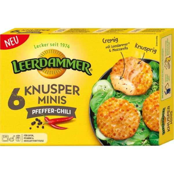 Leerdammer Knusperminis K&auml;setaler Pfeffer-Chili (6x25g)