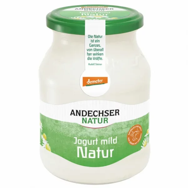 Andechser Natur Bio Joghurt im Pfandglas - Natur 3,8% (500g)
