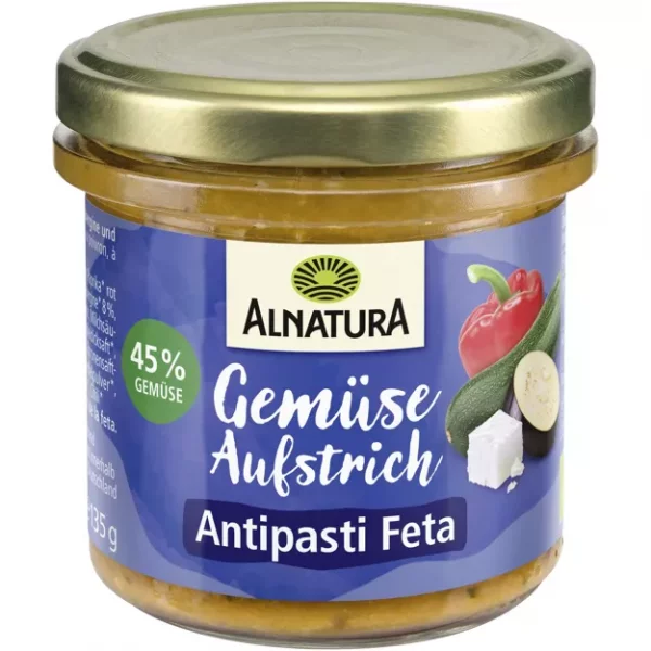 Alnatura Bio Aufstrich - Gem&uuml;se Antipasti Feta (135g)