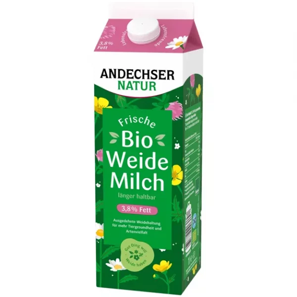 Andechser Natur frische Bio Weidemilch 3,8% (1l)