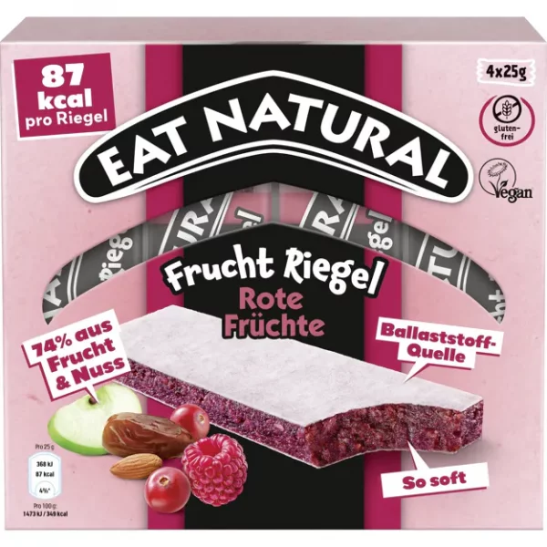 Eat natural Fruchtriegel rote Fr&uuml;chte (4x25g)