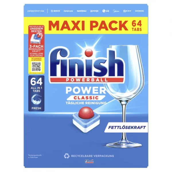 Finish Power Classic Sp&uuml;lmaschinentabs (64Stk.)