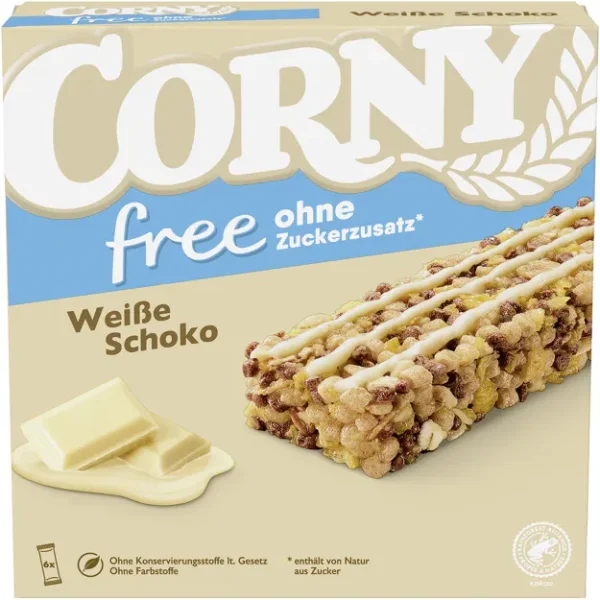 Corny M&uuml;sliriegel wei&szlig;e Schokolade ohne Zuckerzusatz (6Stk.)