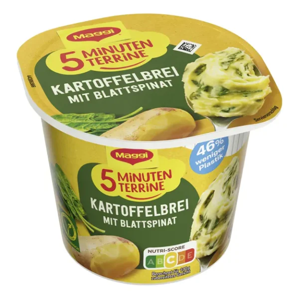 Maggi 5 Minuten Terrine - Kartoffelbrei mit Blattspinat (60g)