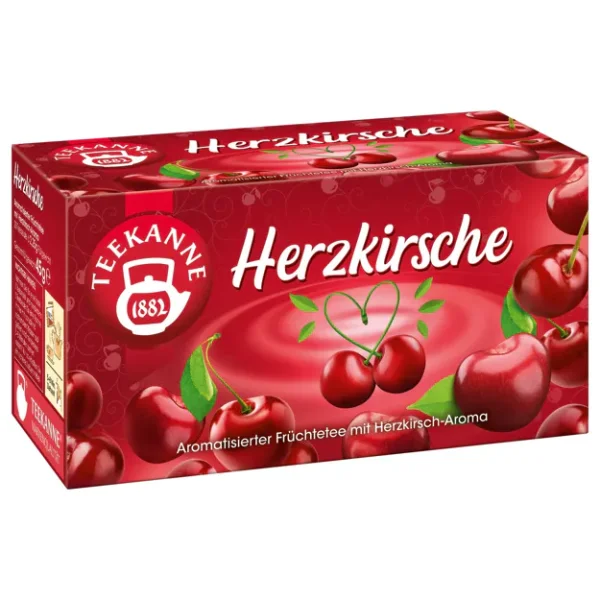 Teekanne Herzkirsche (20 Beutel)