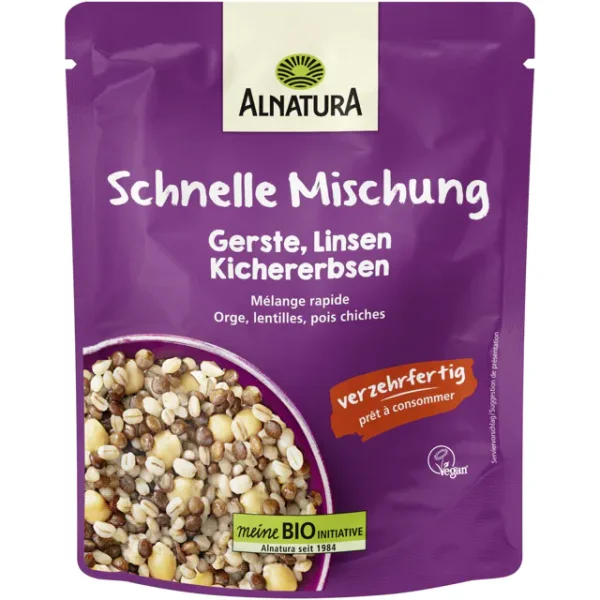 Alnatura Bio Schnelle Mischung Gerste, Linsen, Kichererbsen (250g)