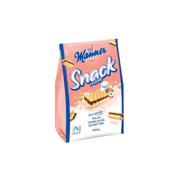 Manner Snack Minis Milch Haselnuss Schnitten (300g)