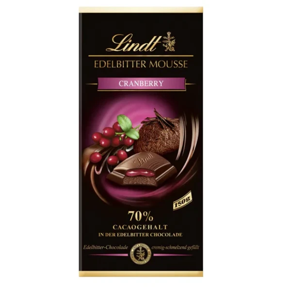 Lindt Edelbitter Mousse Cranberry (150g)