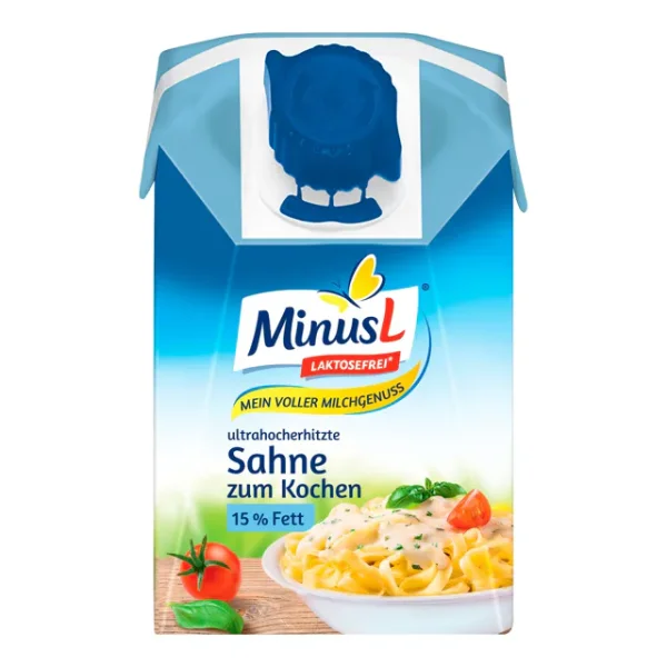MinusL laktosefreie Sahne zum Kochen 15% (200g)