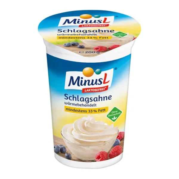MinusL laktosefreie Schlagsahne 33% (200g)