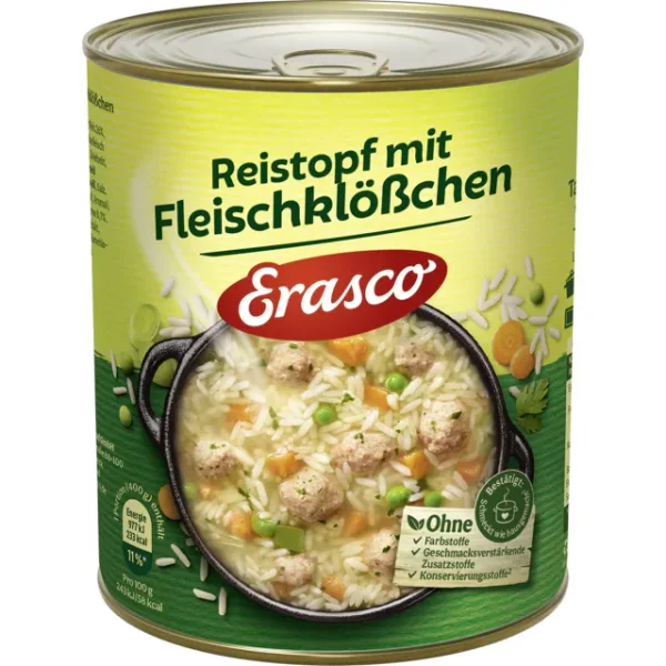 Erasco Reistopf mit Fleischkl&ouml;&szlig;chen (800g)