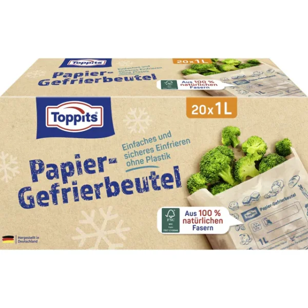 Toppits Papier Gefrierbeutel 1 Liter (20Stk.)