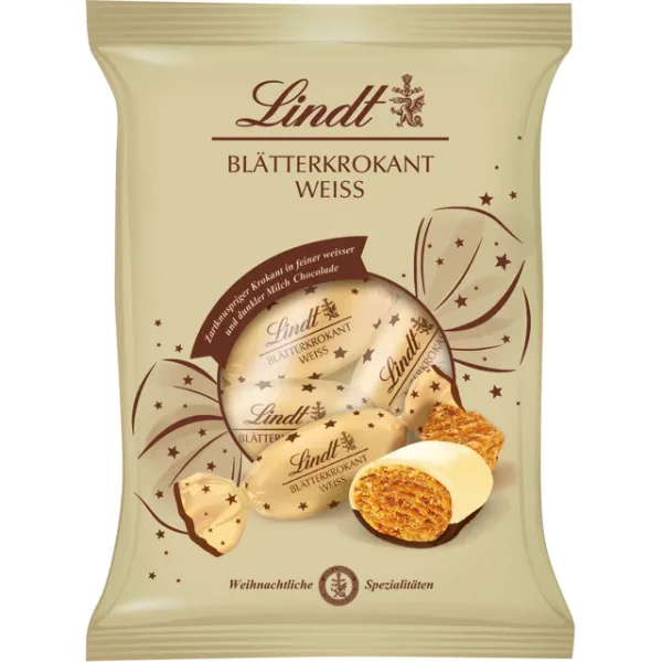 Lindt Bl&auml;tterkrokant Wei&szlig; (90g)