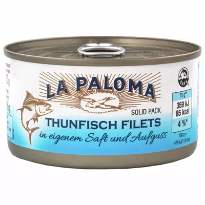 La Paloma Thunfischfilet in eigenem Saft (195g)