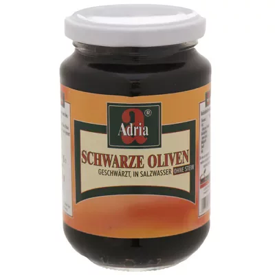 Adria Schwarze Oliven ohne Kerne (370ml)
