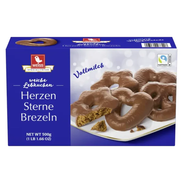 Lebkuchen Herzen Sterne Brezen - Vollmilch (500g)