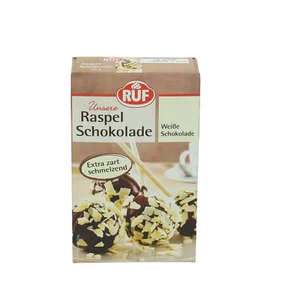 Ruf Schokoraspeln - Wei&szlig;e Schokolade (100g)