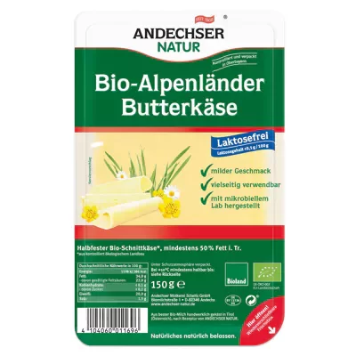 Bio-Alpenl&auml;nder Butterk&auml;se in Scheiben (150g)